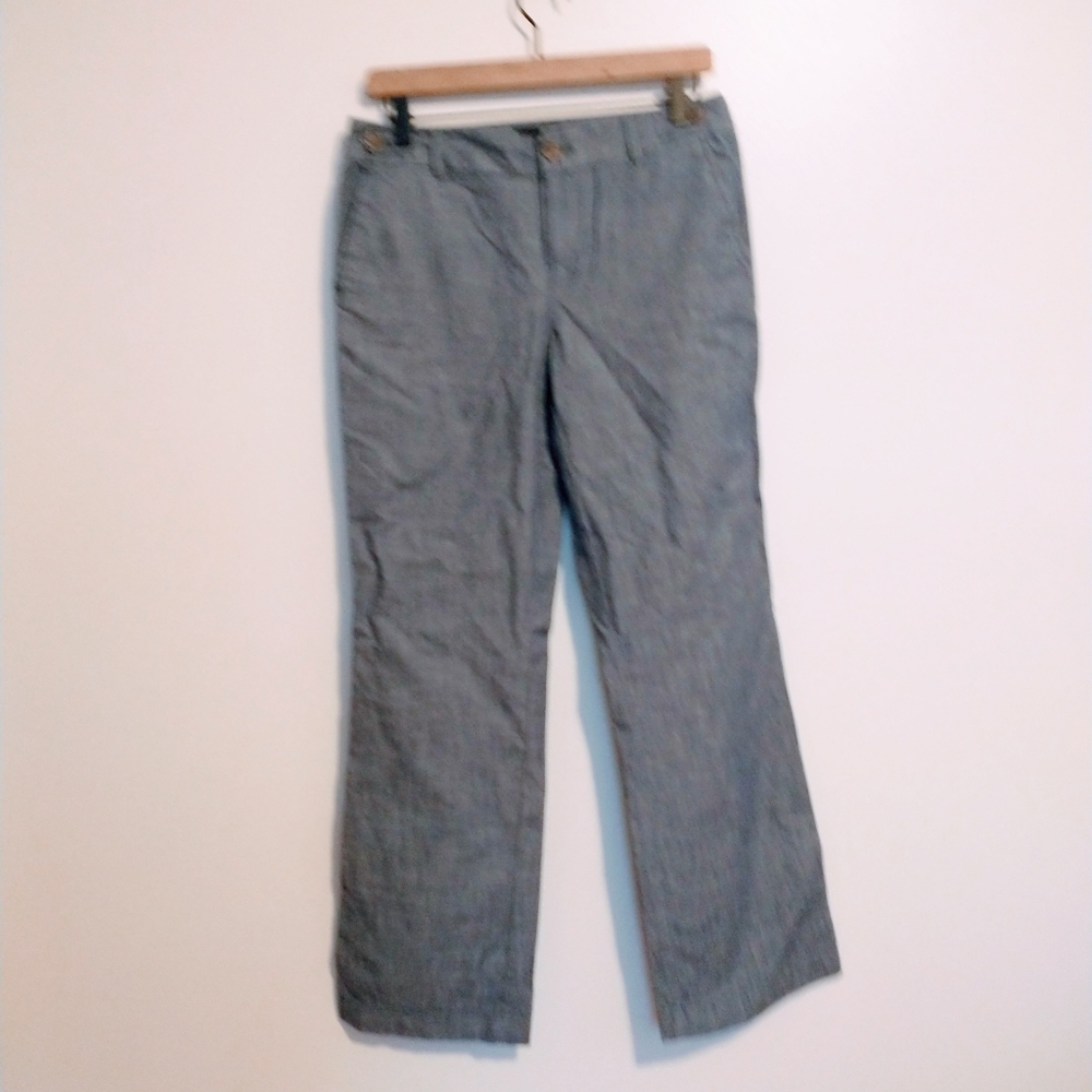 Banana Republic blue light weight dress pants with side button detail and real p